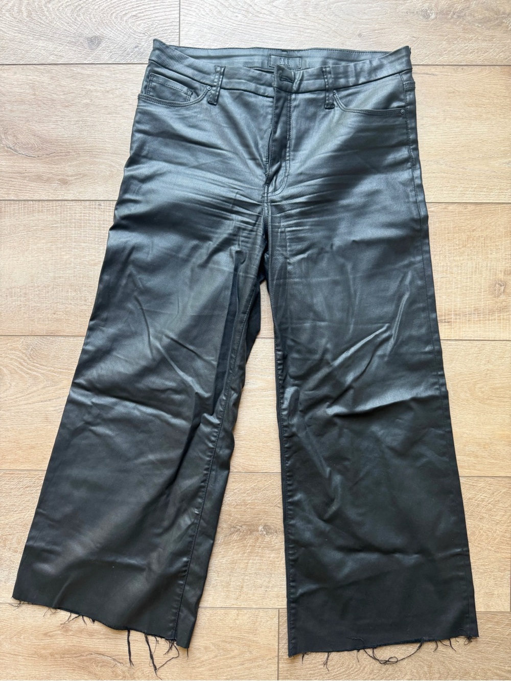 Kut from the Kloth Black Coated Wide Leg Jeans